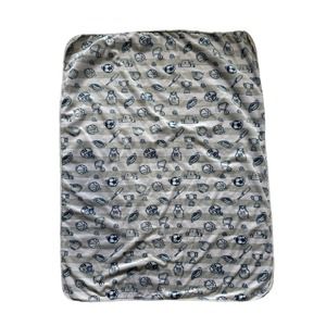 Sports Ball Stripe Blue Gray Sherpa Blanket Baseball Soccer Sherpa Blanket Kids